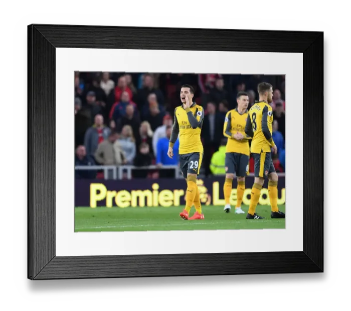 Framed Print : Granit Xhaka in Action: Middlesbrough vs. Arsenal, Premier League 2016-17
