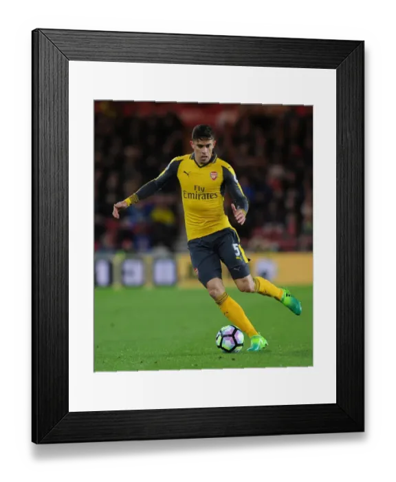 Framed Print : Gabriel in Action: Middlesbrough vs Arsenal, Premier League 2016-17