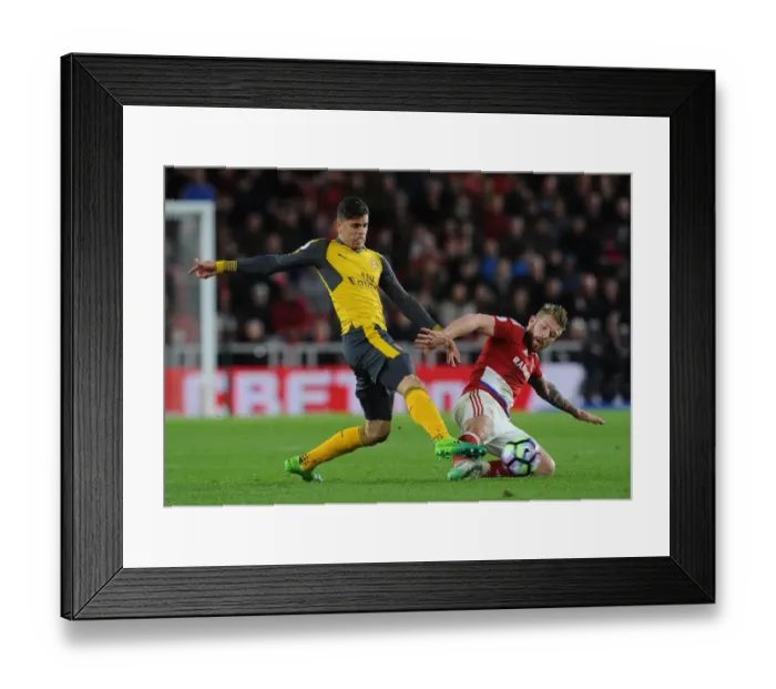 Framed Print : Gabriel vs. Adam Clayton: A Premier League Showdown at Riverside Stadium
