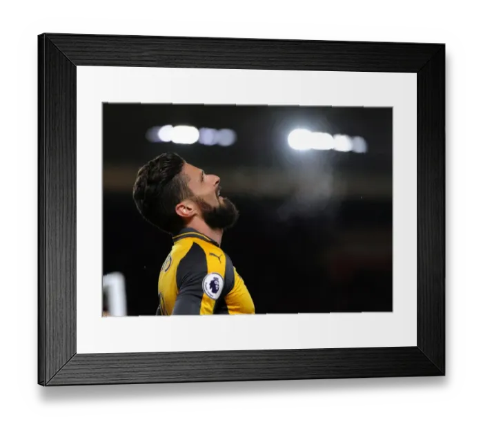 Framed Print : Olivier Giroud in Action: Arsenal vs. Middlesbrough, Premier League 2016-17 Framed Print : Olivier Giroud in Action: Arsenal vs. Middlesbrough, Premier League 2016-17