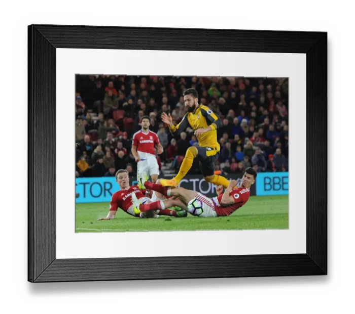 Framed Print : Clash at Riverside: Giroud Faces Off Against Leadbitter and Ayala (Middlesbrough vs Arsenal, 2016-17) Framed Print : Clash at Riverside: Giroud Faces Off Against Leadbitter and Ayala (Middlesbrough vs Arsenal, 2016-17)