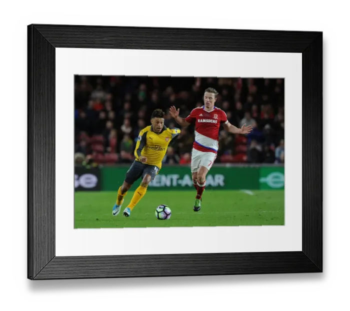 Framed Print : Clash at Riverside: A Battle Between Oxlade-Chamberlain and Leadbitter, Arsenal vs Middlesbrough, Premier League 2016-17