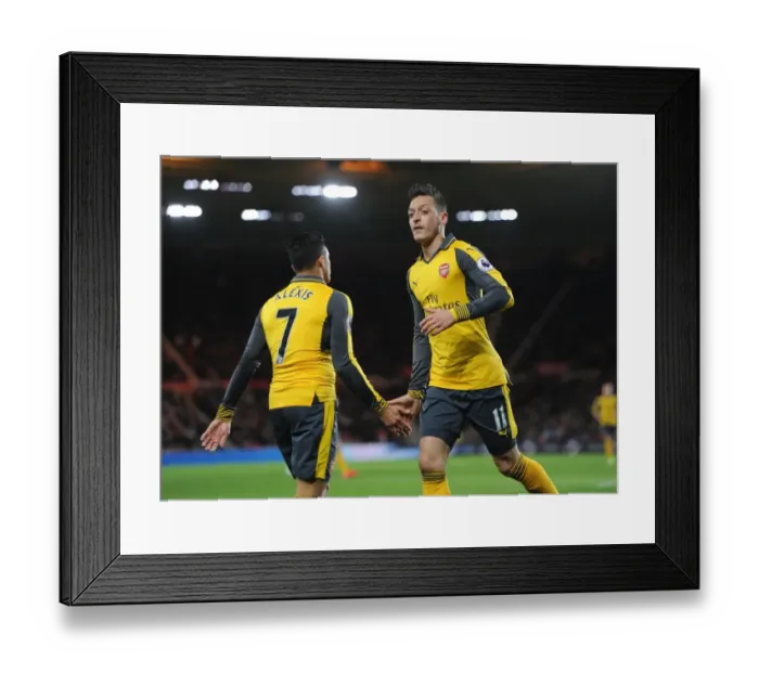 Framed Print : Mesut Ozil and Alexis Sanchez: A High-Fiving Moment at Middlesbrough's Riverside Stadium (Arsenal vs Middlesbrough, 2016-17) Framed Print : Mesut Ozil and Alexis Sanchez: A High-Fiving Moment at Middlesbrough's Riverside Stadium (Arsenal vs Middlesbrough, 2016-17)