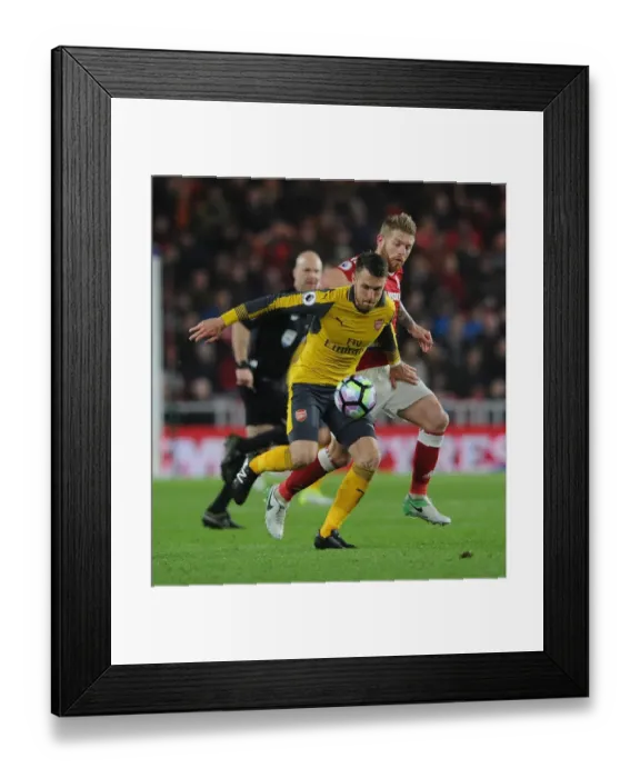 Framed Print : Clash at Riverside: Ramsey vs. Clayton in Middlesbrough vs. Arsenal, Premier League 2016-17 Framed Print : Clash at Riverside: Ramsey vs. Clayton in Middlesbrough vs. Arsenal, Premier League 2016-17
