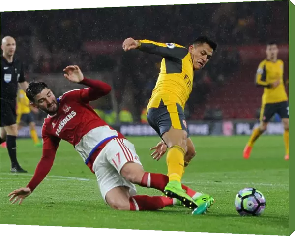 Alexis Sanchez (Arsenal) Antonio Barragan (Middlesbrough). Middlesbrough 1: 2 Arsenal