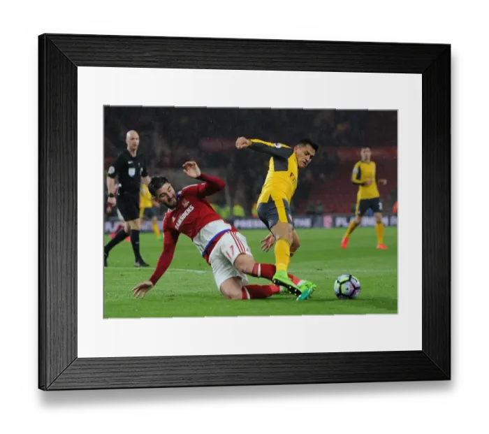 Framed Print : Alexis Sanchez (Arsenal) Antonio Barragan (Middlesbrough). Middlesbrough 1: 2 Arsenal
