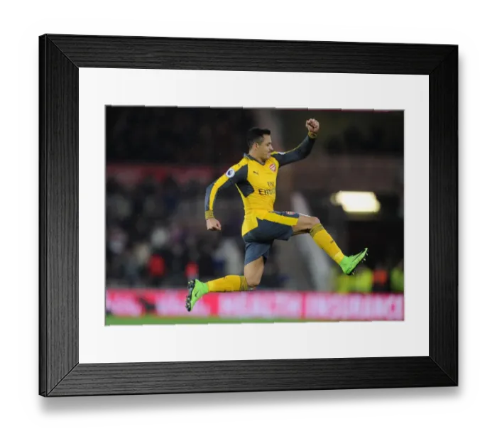 Framed Print : Alexis Sanchez's Thrilling Goal Celebration: Arsenal's Victory Over Middlesbrough in the Premier League 2016-17 Framed Print : Alexis Sanchez's Thrilling Goal Celebration: Arsenal's Victory Over Middlesbrough in the Premier League 2016-17