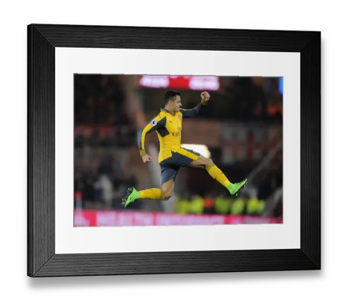 Framed Print : Alexis Sanchez's Goal: Middlesbrough vs. Arsenal, Premier League 2016-17 Framed Print : Alexis Sanchez's Goal: Middlesbrough vs. Arsenal, Premier League 2016-17