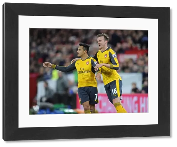 Alexis Sanchez and Rob Holding Celebrate Goal: Middlesbrough vs. Arsenal, Premier League 2016-17