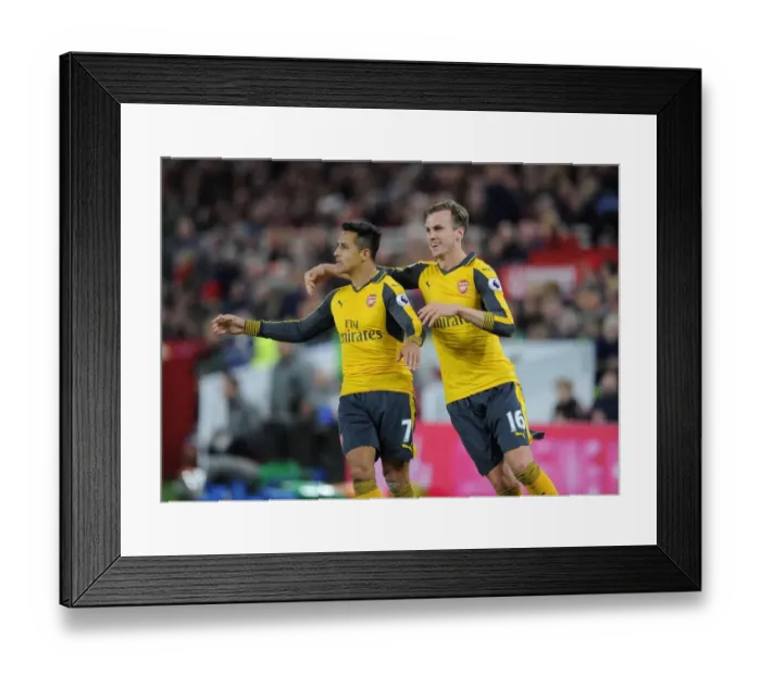 Framed Print : Arsenal's Alexis Sanchez and Rob Holding: A Celebration of Goal Scoring Unity (Middlesbrough vs. Arsenal, 2016-17) Framed Print : Arsenal's Alexis Sanchez and Rob Holding: A Celebration of Goal Scoring Unity (Middlesbrough vs. Arsenal, 2016-17)