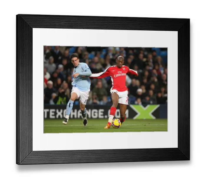 Framed Print : Abou Diaby (Arsenal) Javier Garrido (Man City)