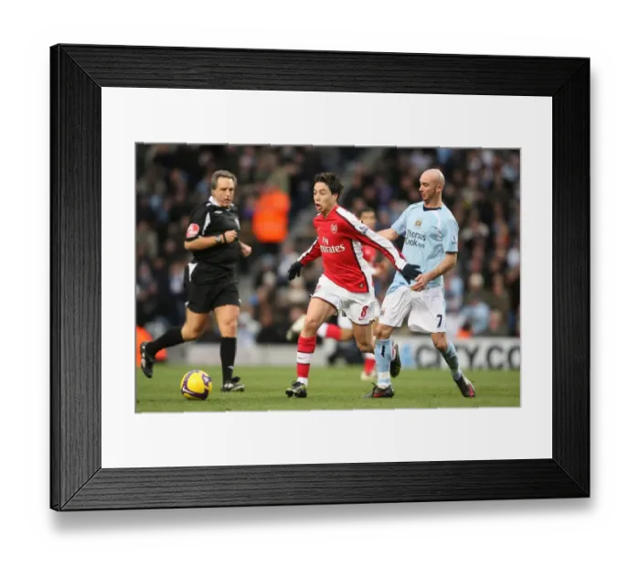 Framed Print : Samir Nasri (Arsenal) Stephen Ireland (Man City)