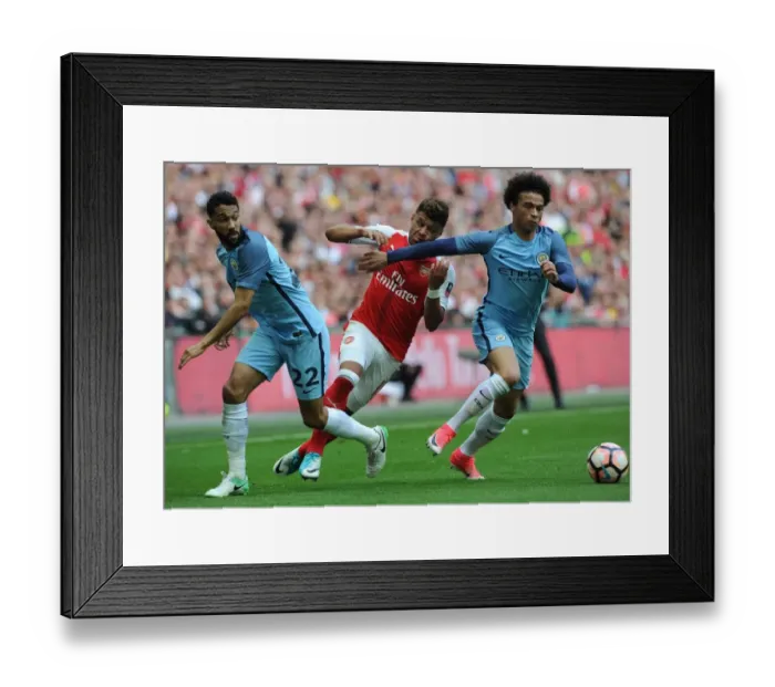 Framed Print : Arsenal's Oxlade-Chamberlain Scores Dramatic Semi-Final Goal Against Manchester City in FA Cup Framed Print : Arsenal's Oxlade-Chamberlain Scores Dramatic Semi-Final Goal Against Manchester City in FA Cup