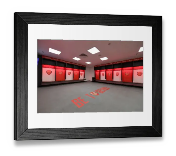 Framed Print : Arsenal FC: Empty Changing Room Before FA Cup Semi-Final vs Manchester City Framed Print : Arsenal FC: Empty Changing Room Before FA Cup Semi-Final vs Manchester City