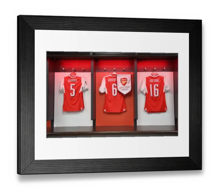 Framed Print : Arsenal FC: Pre-Match Tension in the Changing Room before FA Cup Semi-Final vs Manchester City