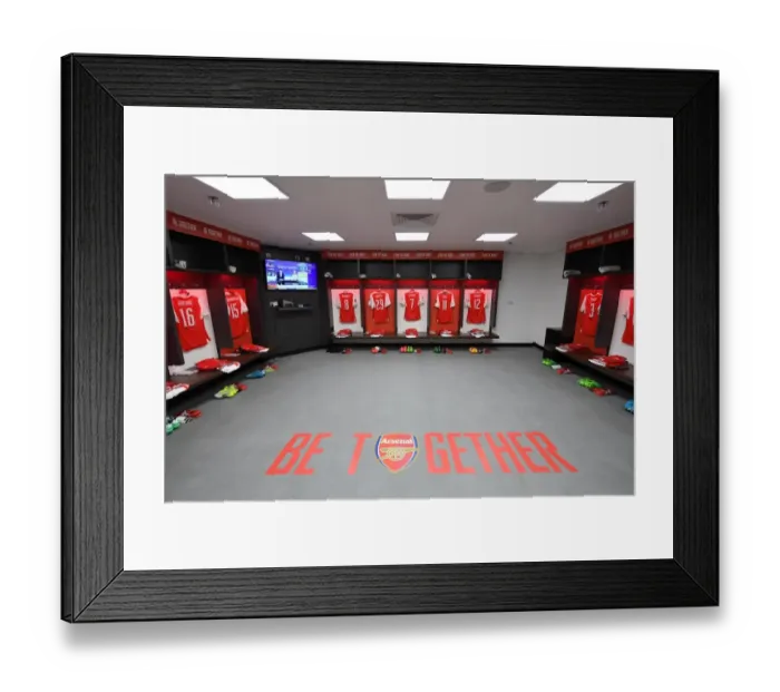 Framed Print : Arsenal Changing Room Before FA Cup Semi-Final vs Manchester City