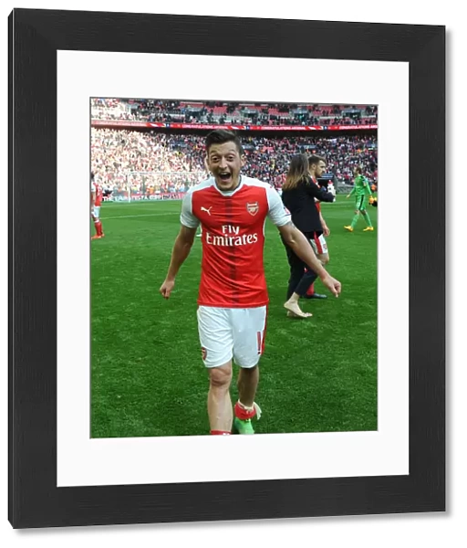 Mesut Ozil Celebrates Arsenal's FA Cup Semi-Final Victory Over Manchester City