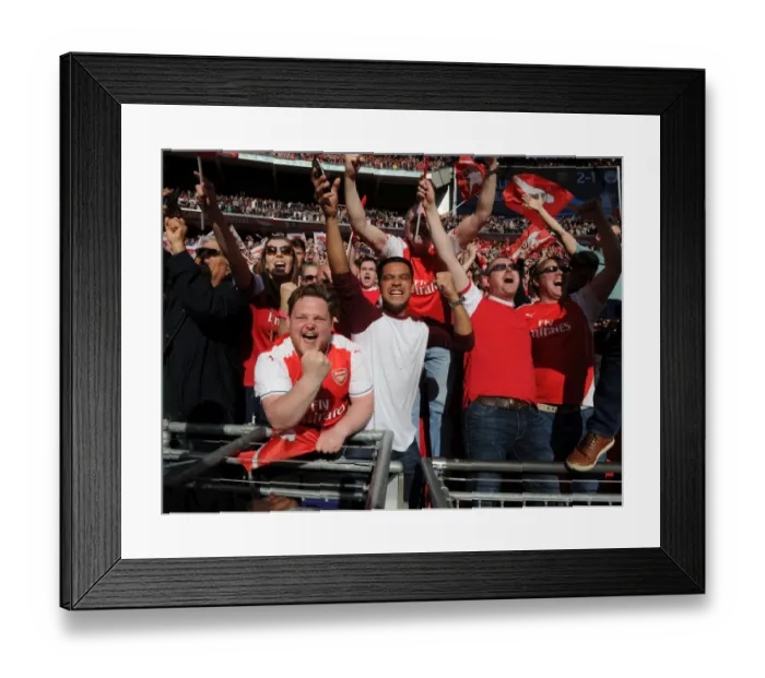 Framed Print : Arsenal vs Manchester City: A Passionate FA Cup Semi-Final Showdown - Unwavering Arsenal Fans Support Framed Print : Arsenal vs Manchester City: A Passionate FA Cup Semi-Final Showdown - Unwavering Arsenal Fans Support