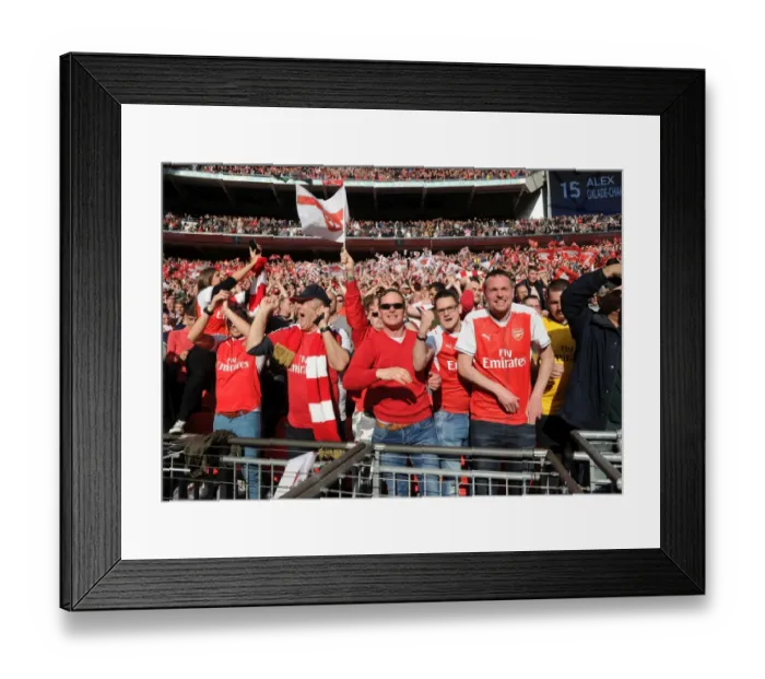 Framed Print : The Passionate Showdown: Arsenal Fans at the FA Cup Semi-Final vs Manchester City