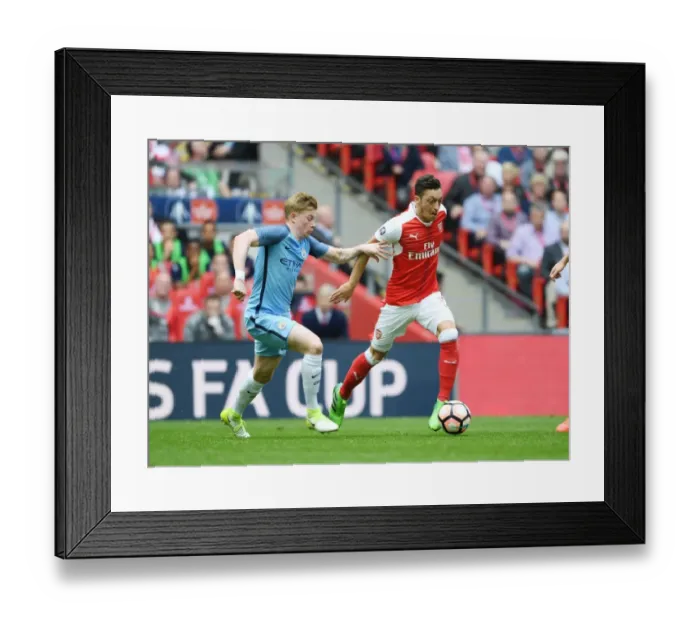 Framed Print : Mesut Ozil vs. Kevin De Bruyne: Battle at the FA Cup Semi-Final