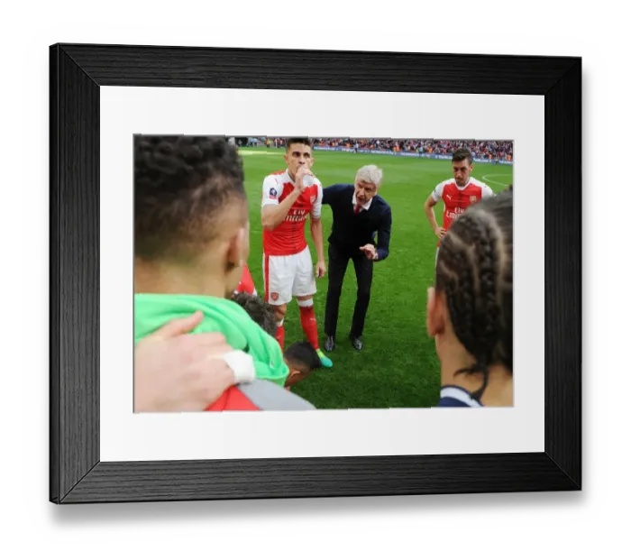 Framed Print : Arsene Wenger Inspires Arsenal at FA Cup Semi-Final vs Manchester City Framed Print : Arsene Wenger Inspires Arsenal at FA Cup Semi-Final vs Manchester City