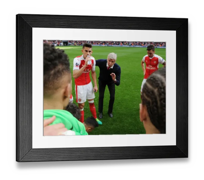 Framed Print : Arsene Wenger Inspires Arsenal Before FA Cup Semi-Final Showdown with Manchester City Framed Print : Arsene Wenger Inspires Arsenal Before FA Cup Semi-Final Showdown with Manchester City