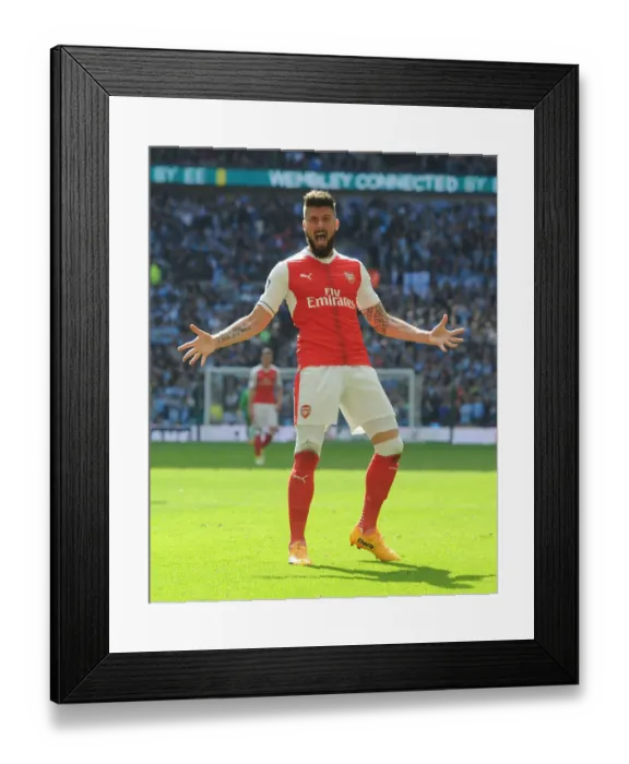 Framed Print : Olivier Giroud's Goal: Arsenal vs Manchester City - FA Cup Semi-Final Thriller Framed Print : Olivier Giroud's Goal: Arsenal vs Manchester City - FA Cup Semi-Final Thriller