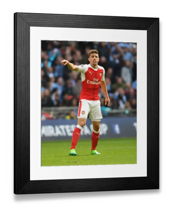 Framed Print : Gabriel vs Manchester City: FA Cup Semi-Final Showdown