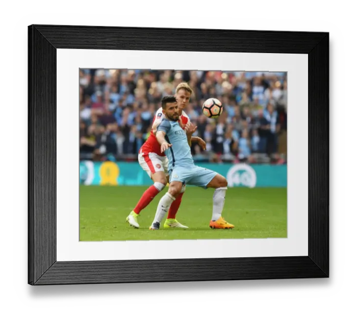 Framed Print : Holding vs. Aguero: FA Cup Semi-Final Showdown - Arsenal vs. Manchester City