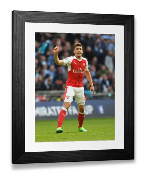 Framed Print : Gabriel vs Manchester City: FA Cup Semi-Final Showdown