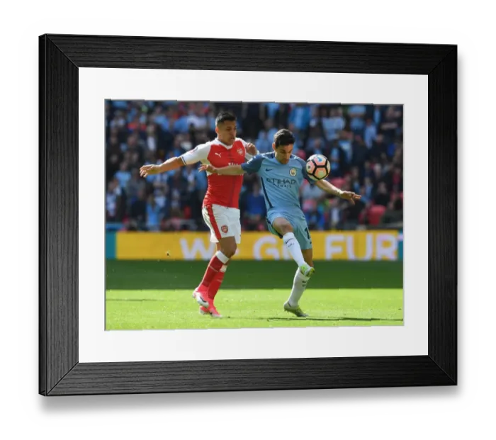 Framed Print : Sanchez vs. Navas: A FA Cup Semi-Final Battle at Wembley