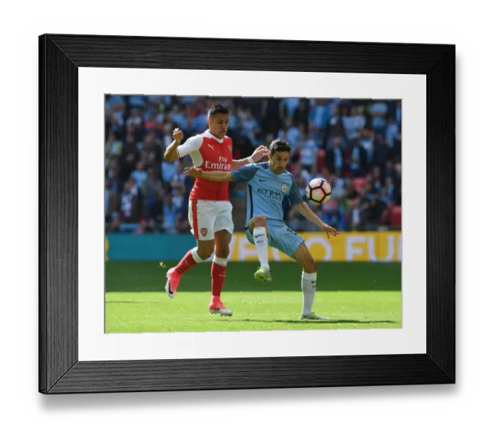 Framed Print : Clash at Wembley: Sanchez vs. Navas in the FA Cup Semi-Final Showdown