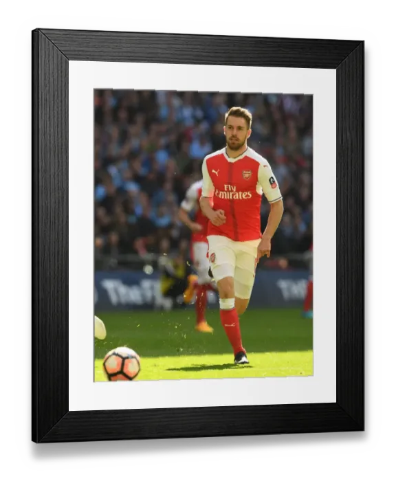 Framed Print : Arsenal's Aaron Ramsey in FA Cup Semi-Final Clash Against Manchester City