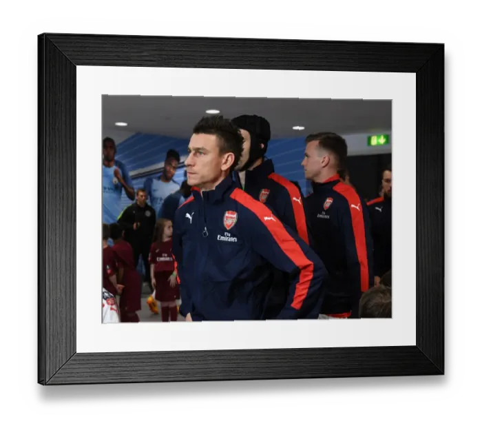 Framed Print : Arsenal's Laurent Koscielny Prepares for FA Cup Semi-Final Showdown Against Manchester City