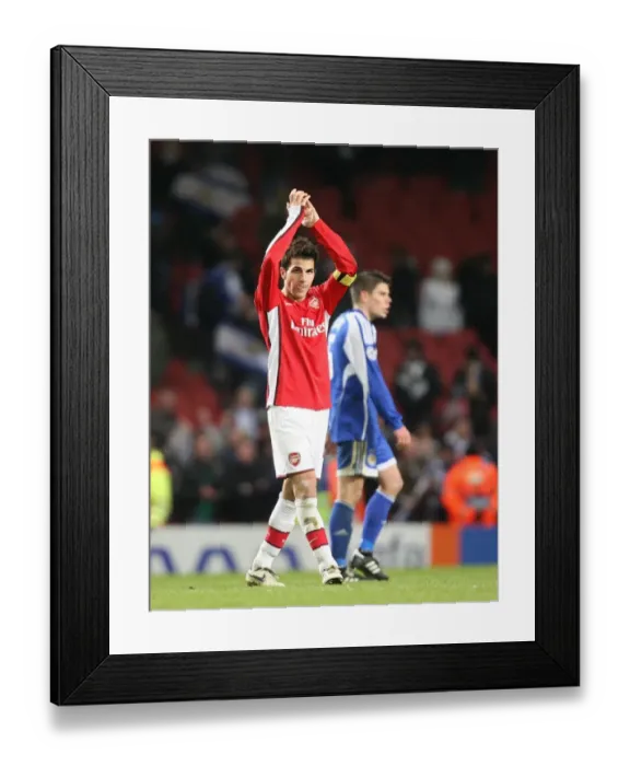 Framed Print : Arsenal captain Cesc Fabregas applauds the fans after the match Framed Print : Arsenal captain Cesc Fabregas applauds the fans after the match