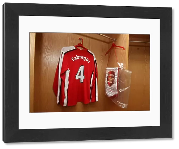 Arsenal captain Cesc Fabregas shirt in the dressing