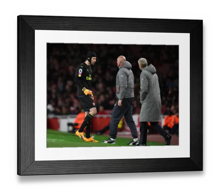 Framed Print : Arsenal's Cech, Bould, and Wenger: Deep in Thought during Arsenal v Leicester City Match Framed Print : Arsenal's Cech, Bould, and Wenger: Deep in Thought during Arsenal v Leicester City Match
