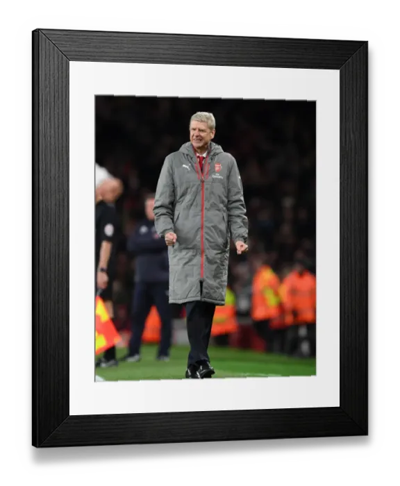 Framed Print : Arsene Wenger Celebrates Arsenal's Goal Against Leicester City (2016-17)