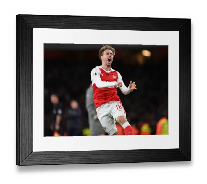 Framed Print : Nacho Monreal's Ecstatic Moment: Arsenal's Goal Against Leicester City (2016-17) Framed Print : Nacho Monreal's Ecstatic Moment: Arsenal's Goal Against Leicester City (2016-17)