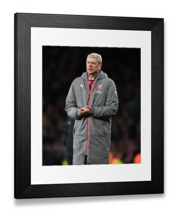 Framed Print : Arsene Wenger Faces Off Against Leicester City in the Premier League 2016-17