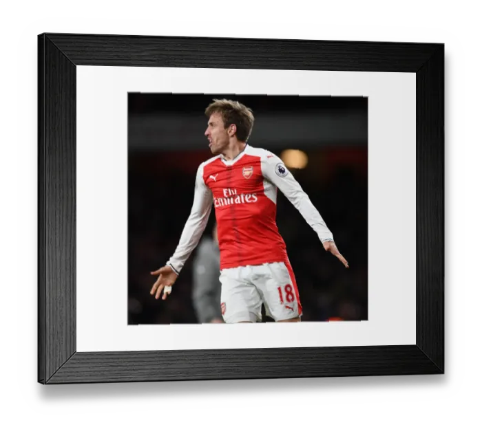 Framed Print : Nacho Monreal's Euphoric Moment: Thrilling Arsenal Goal vs Leicester City (2016-17) Framed Print : Nacho Monreal's Euphoric Moment: Thrilling Arsenal Goal vs Leicester City (2016-17)