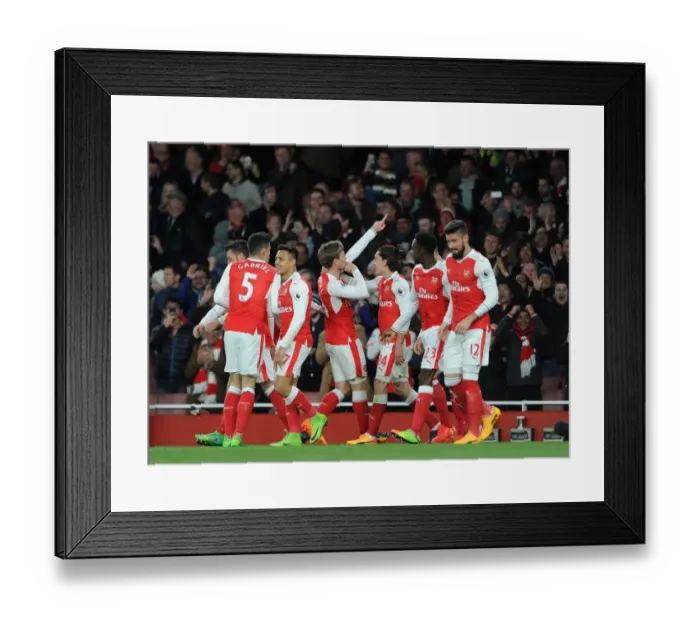 Framed Print : Celebrating a Goal: Arsenal's Nacho Monreal and Team Mates Framed Print : Celebrating a Goal: Arsenal's Nacho Monreal and Team Mates