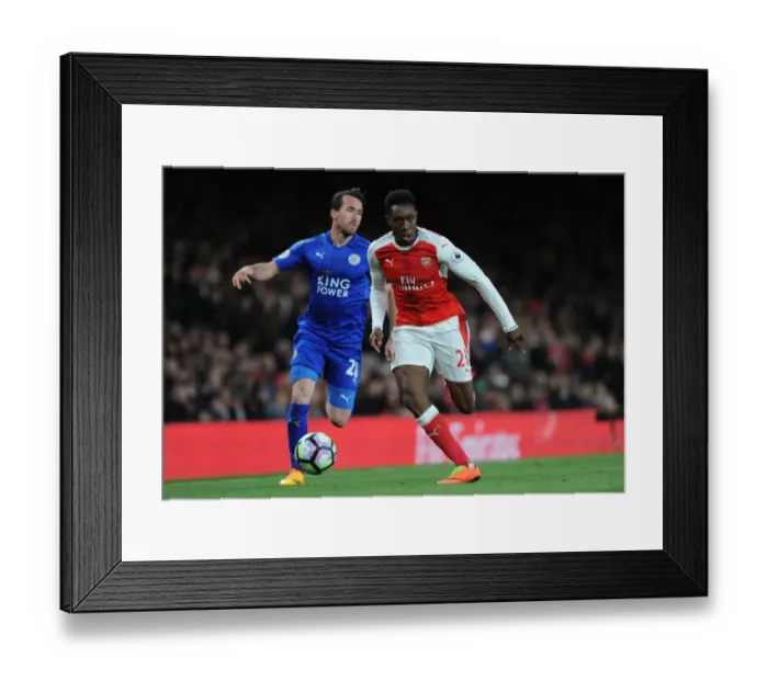 Framed Print : Arsenal vs Leicester City: A Battle Between Welbeck and Fuchs