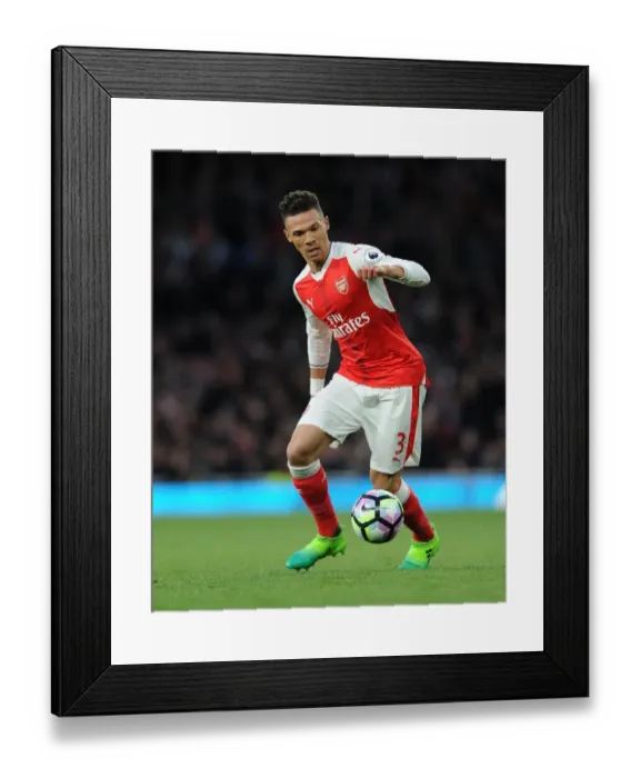 Framed Print : Arsenal vs Leicester City: Kieran Gibbs in Action, Premier League 2016-17