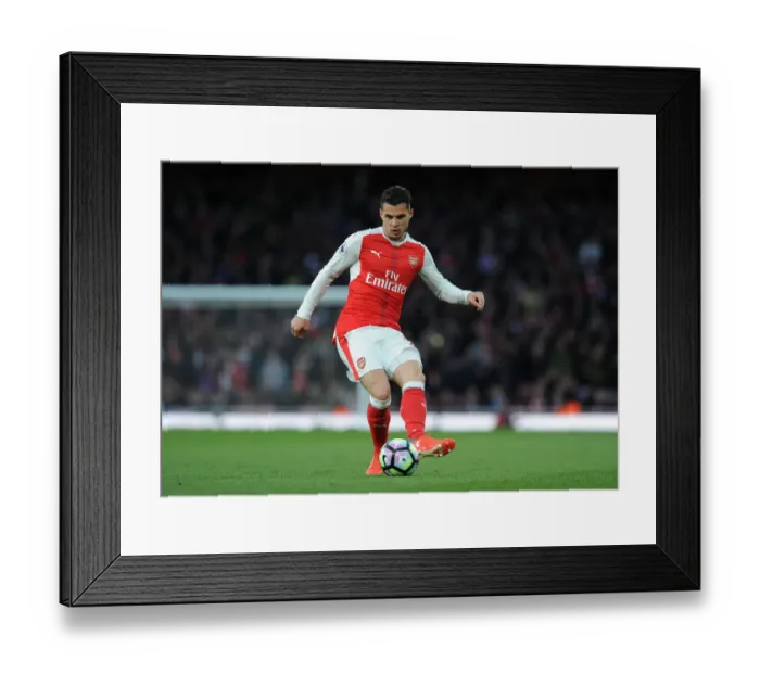 Framed Print : Granit Xhaka in Action: Arsenal vs Leicester City, Premier League 2016-17 Framed Print : Granit Xhaka in Action: Arsenal vs Leicester City, Premier League 2016-17