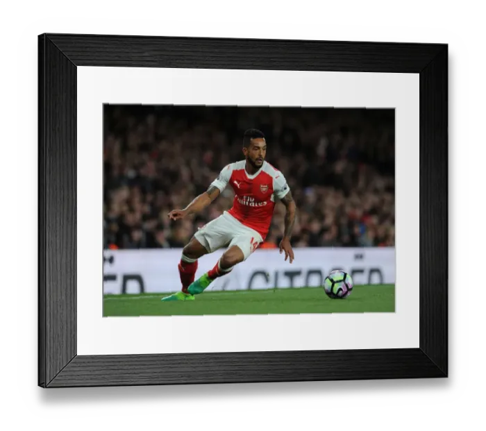 Framed Print : Theo Walcott in Action: Arsenal vs Leicester City, Premier League 2016-17 Framed Print : Theo Walcott in Action: Arsenal vs Leicester City, Premier League 2016-17