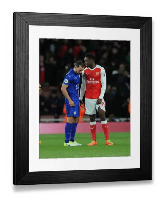 Framed Print : Arsenal's Danny Welbeck and Leicester's Danny Drinkwater Share a Moment After the Match