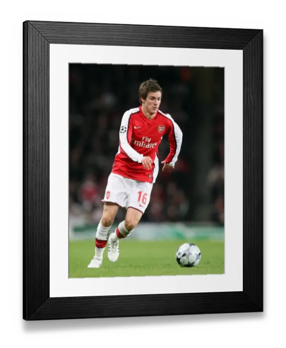 Framed Print : Arsenal's Aaron Ramsey Scores the Winning Goal Against Dynamo Kiev in Champions League Group G (25 / 11 / 08)