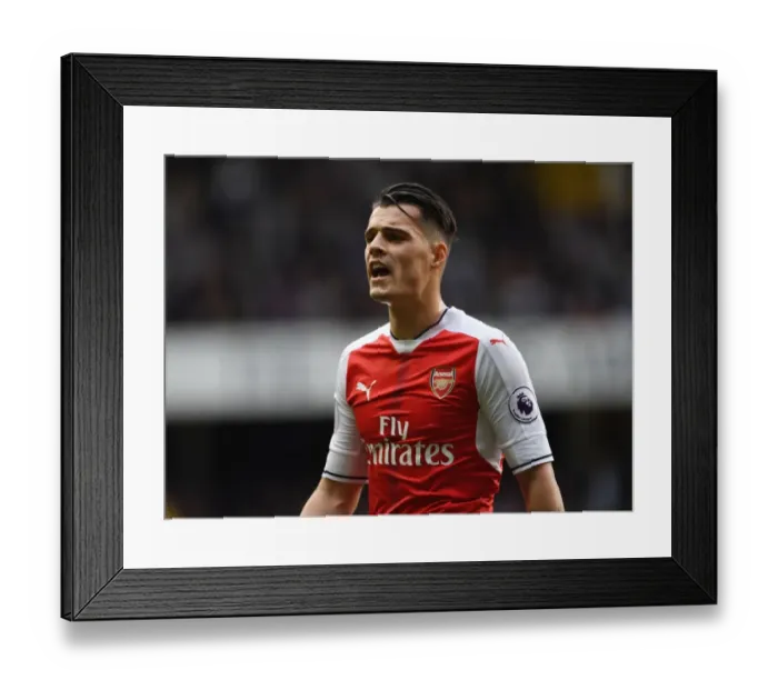 Framed Print : Granit Xhaka: Battle in the Derby - Arsenal vs. Tottenham, 2016-17 Premier League Framed Print : Granit Xhaka: Battle in the Derby - Arsenal vs. Tottenham, 2016-17 Premier League