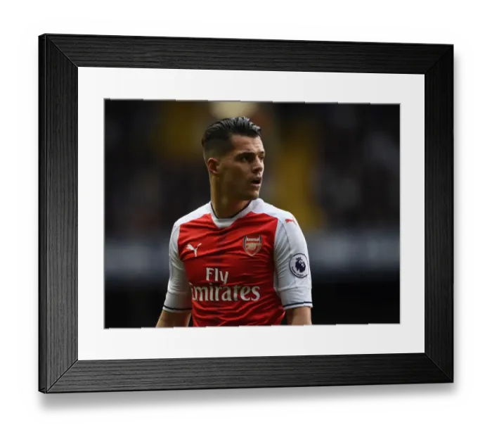 Framed Print : Granit Xhaka: In Action Against Tottenham in the Premier League 2016-17 Framed Print : Granit Xhaka: In Action Against Tottenham in the Premier League 2016-17